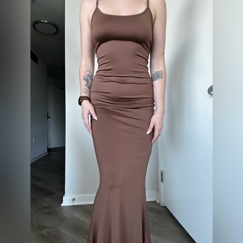 Elegant Brown Maxi Dress